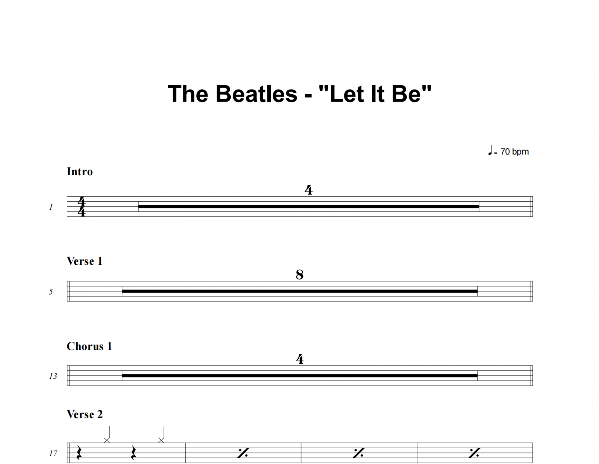 The Beatles-LET IT BE架子鼓谱爵士鼓曲谱