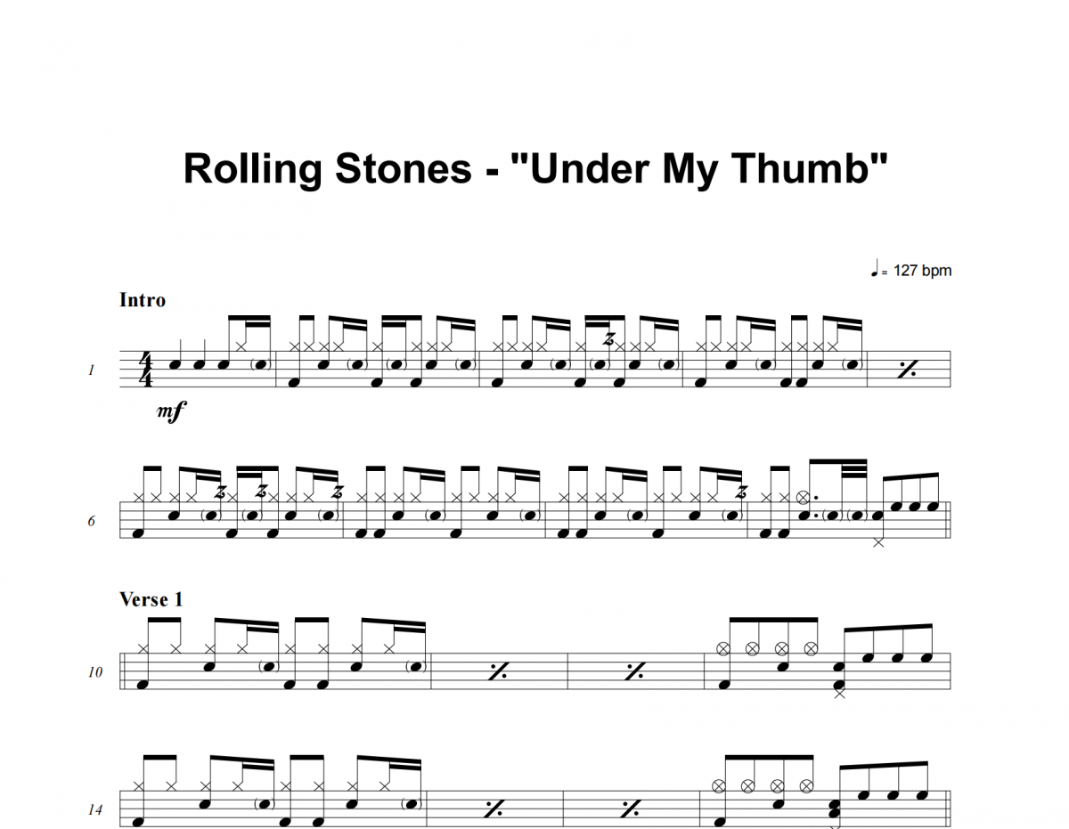 Under My Thumb鼓谱 The Rolling Stones-Under My Thumb架子谱