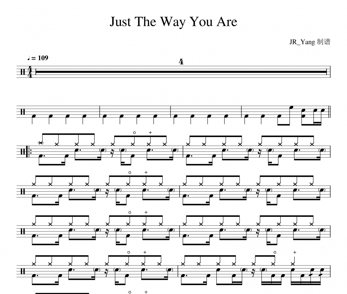 Bruno Mars-Just The Way You Are架子鼓|爵