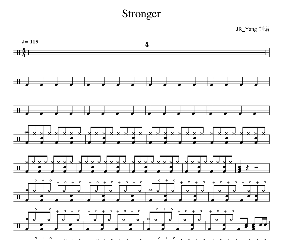Stronger鼓谱 Kelly Clarkson-Stronger架子鼓爵士鼓鼓谱