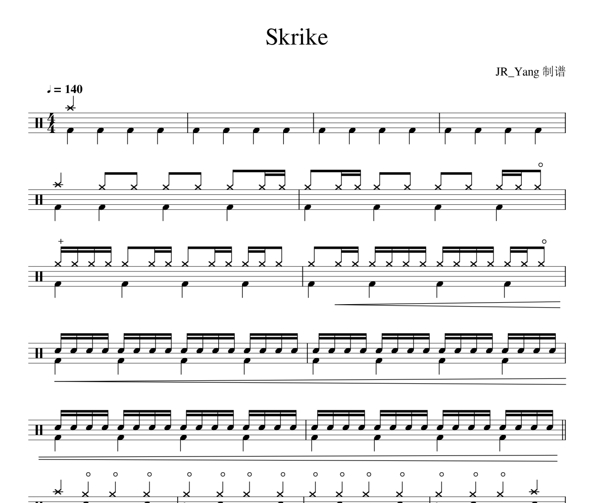 Strike鼓谱 天台爱情-Strike爵士鼓|鼓谱
