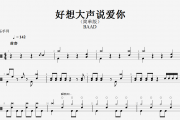 灌篮高手BAAD-好想大声说爱你(简单版)架子鼓谱+动态鼓谱