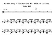 Green Day-Boulevard Of Broken Dreams (视频演奏版)架子鼓鼓谱+动态视频