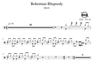 Bohemian Rhapsody鼓谱 Queen-Bohemian Rhapsody爵士鼓谱 鼓行家制谱