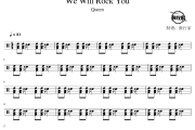 We Will Rock You鼓谱 Queen-We Will Rock You爵士鼓谱 鼓行家制谱