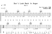 Don't Look Back In Anger吉他谱 Oasis-Don't Look Back In Anger六线