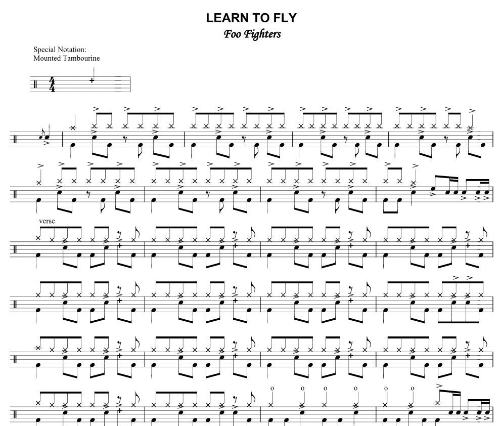 Learn to Fly鼓谱 Foo Fighters-Learn to Fly架子鼓谱