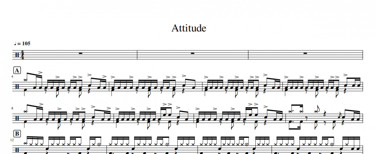 Attitude鼓谱 Rock Shool-Attitude架子鼓谱