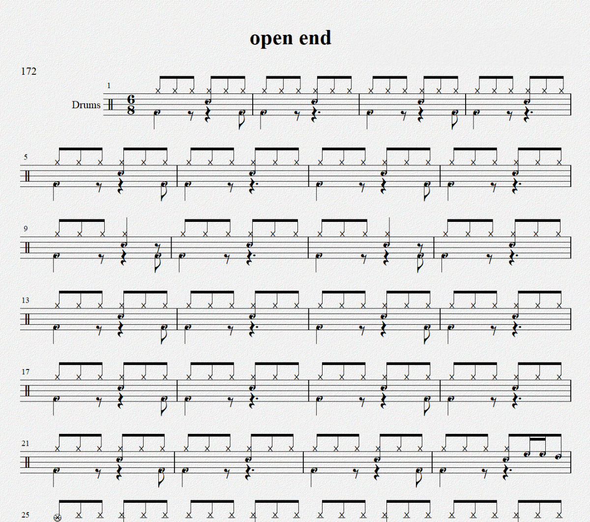 Open End鼓谱 June Noa-Open End架子鼓谱