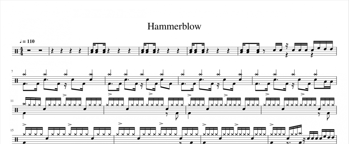 Hammerblow鼓谱 rock shool-Hammerblow架子鼓谱