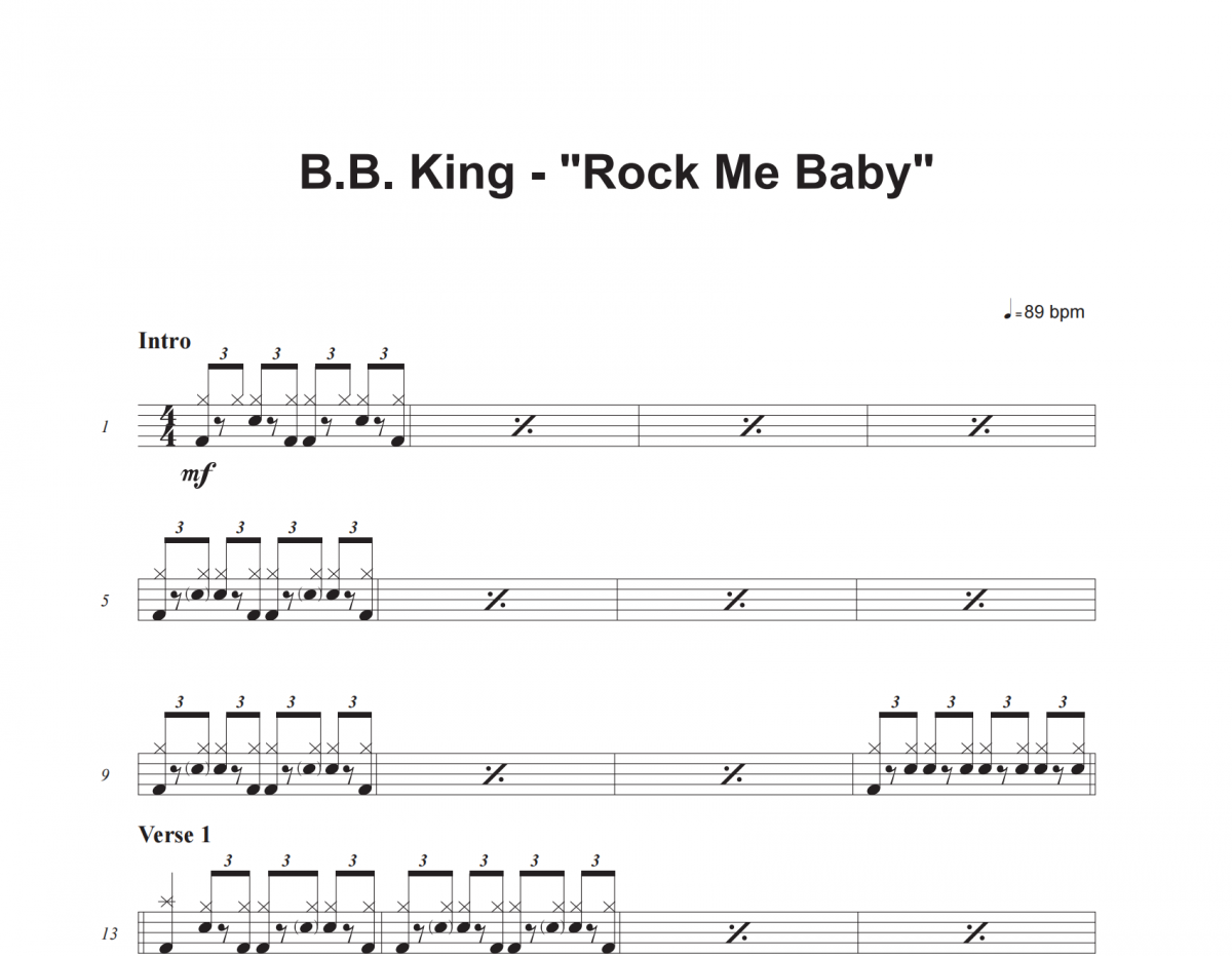 Nelson Alexander、B.B. King、Mar-Rock Me Baby架子鼓谱爵士鼓曲谱