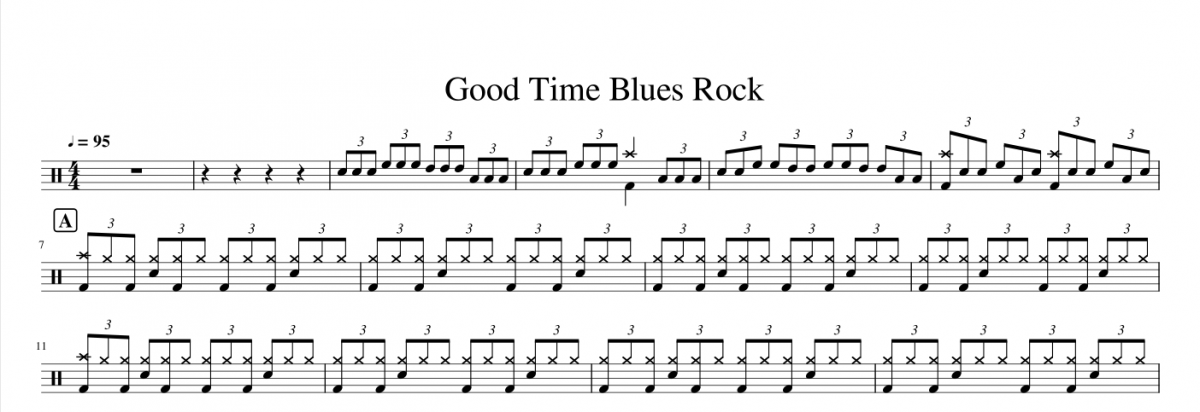 Marcelo Bach-Good Time Blues Rock架子鼓谱（无鼓伴奏）