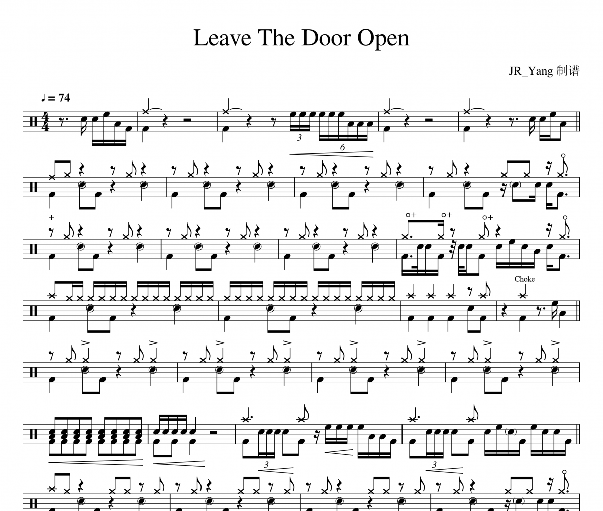 Bruno Mars/Anderson Paak/Silk 《Leave The Door Open》架子鼓|爵士鼓|鼓