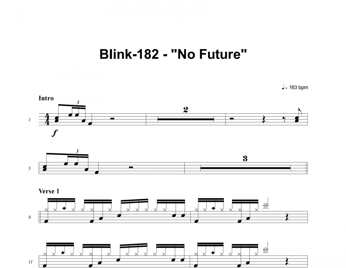 No Future鼓谱 blink-182《No Future》架子鼓|爵士鼓|鼓谱