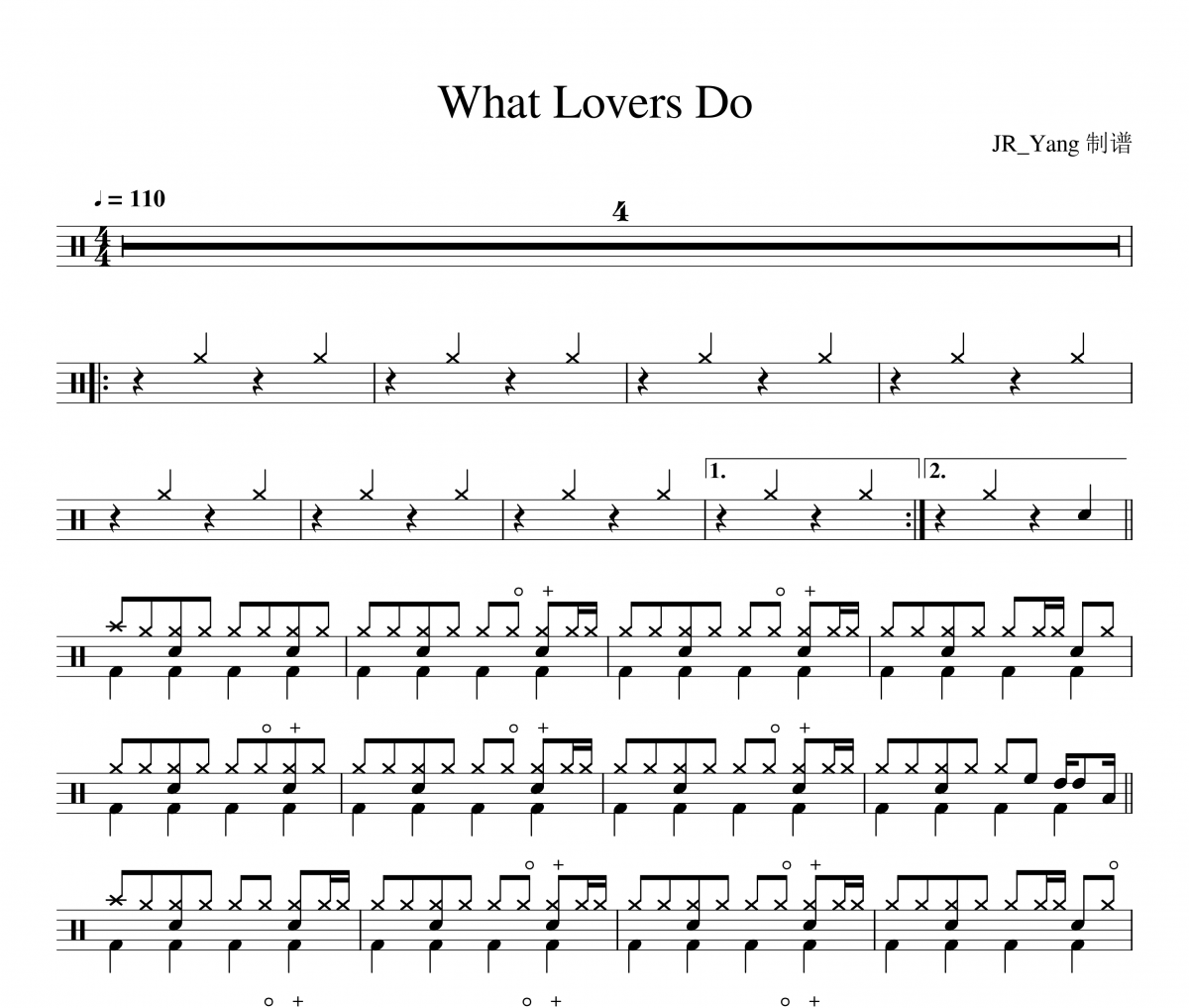 What Lovers Do鼓谱 Maroon 5/SZA《What Lovers Do》架子鼓|爵士鼓|鼓谱