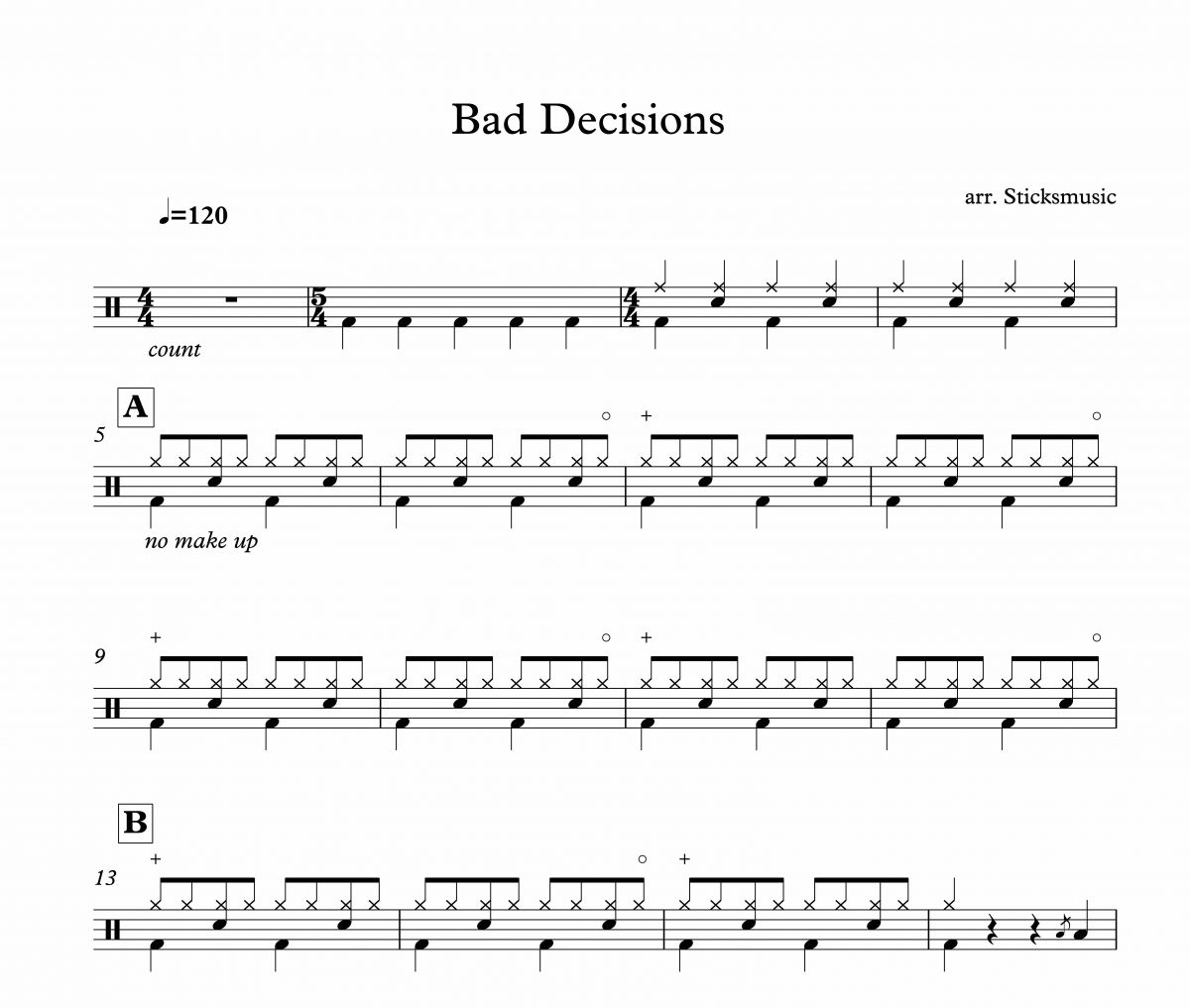 Bad Decisions鼓谱 Black Pink《Bad Decisions》架子鼓|爵士鼓|鼓谱