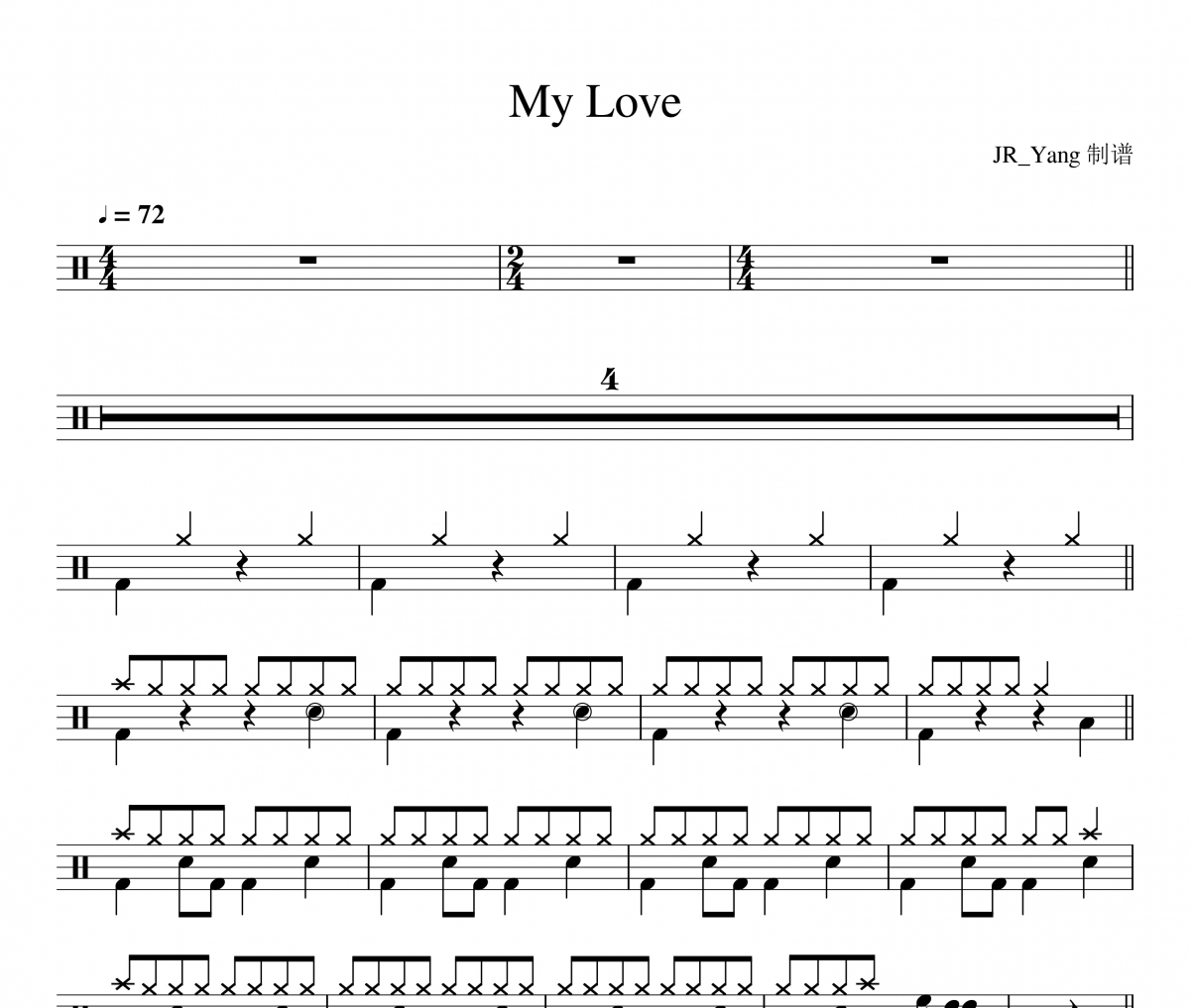 My Love鼓谱 Westlife《My Love》架子鼓|爵士鼓|鼓谱