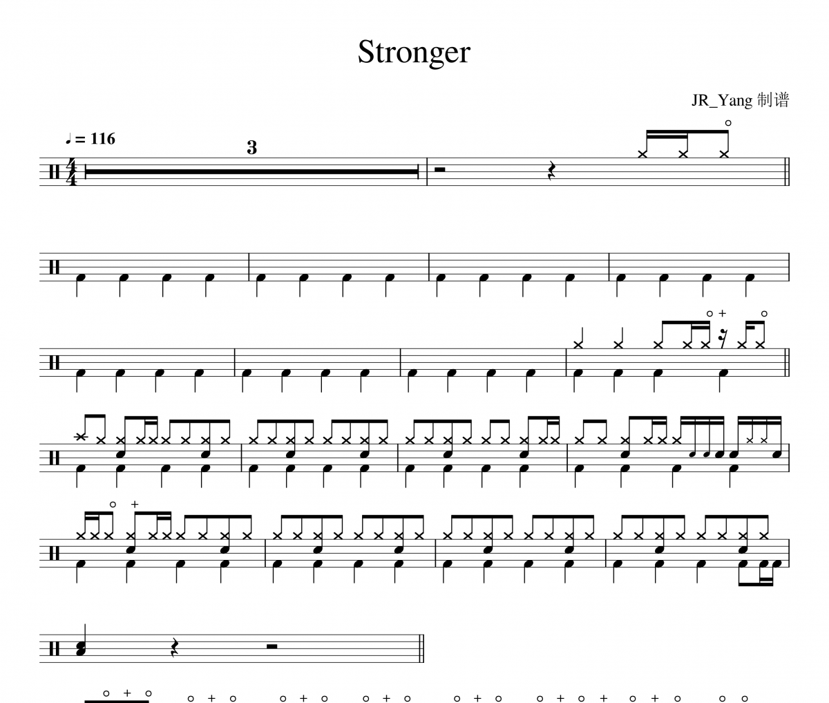 Stronger 鼓谱 Kelly Clarkson/Lester Estelle《Stronger 》(live)架子