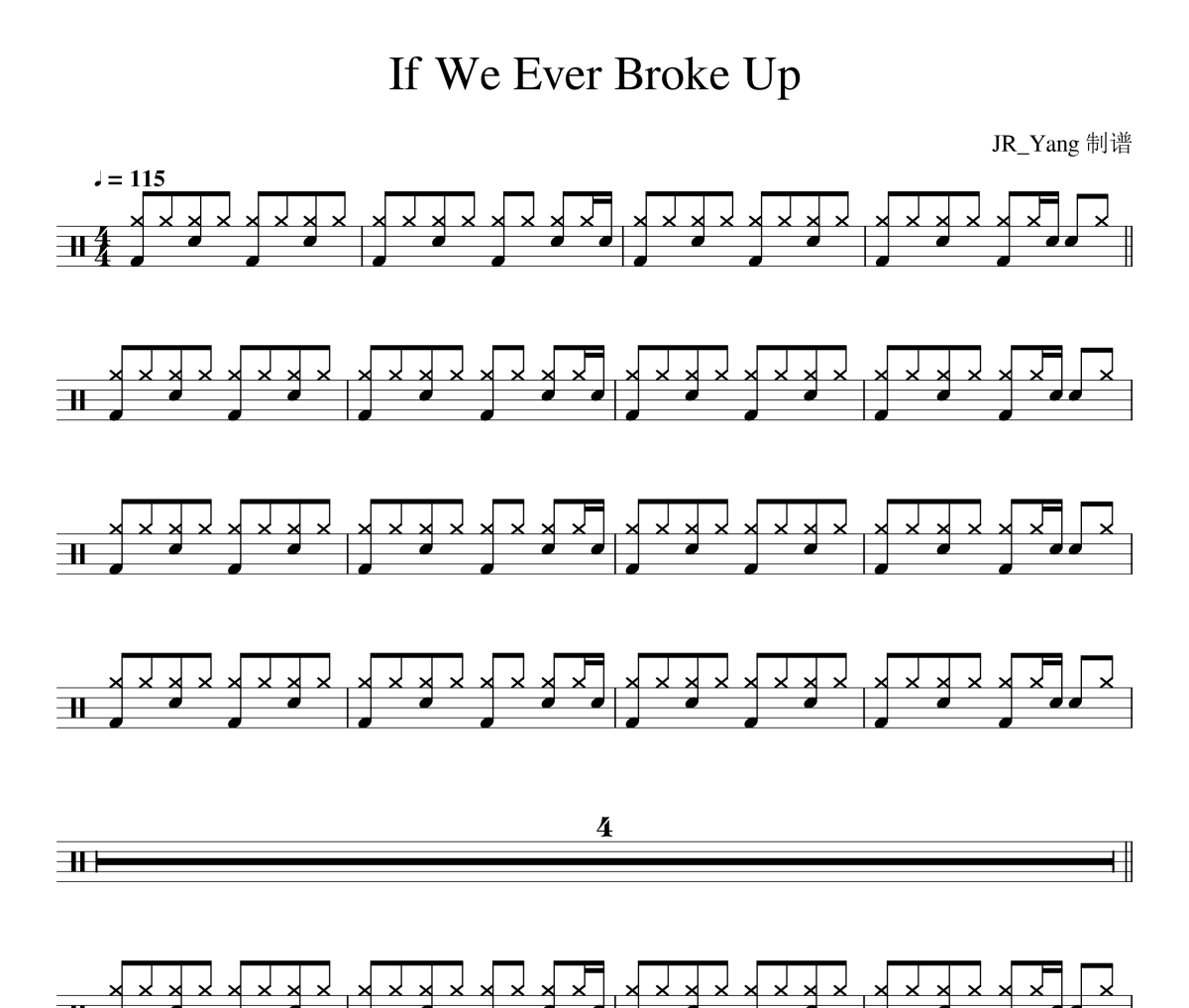 If We Ever Broke Up鼓谱 Mae Stephens-If We Ever Broke Up爵士鼓鼓谱