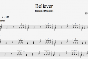 Imagine Dragons-Believer架子鼓谱+动态鼓谱