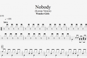 Wonder Girls -Nobody(Korean Version)架子鼓谱+动态鼓谱