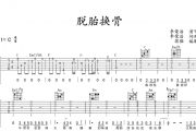 脱胎换骨吉他谱 李荣浩-脱胎换骨(C调原版)六线谱