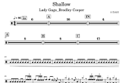 Shallow鼓谱 Lady Gaga&Bradley Cooper《Shallow》架子鼓|爵士鼓|鼓谱