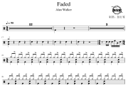 Faded鼓谱 Alan Walker-Faded爵士鼓谱 鼓行家制谱