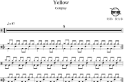 Yellow鼓谱 Coldplay-Yellow爵士鼓谱 鼓行家制谱