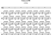Yellow鼓谱 ColdPlay《Yellow》架子鼓|爵士鼓|鼓谱